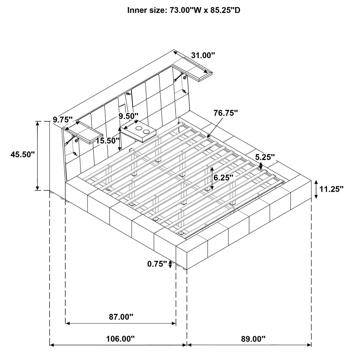 Dreux Panel Platform Bed
