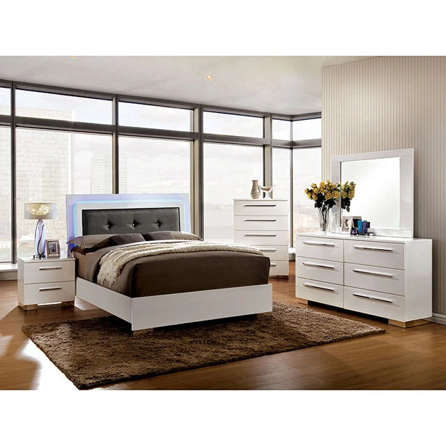 CLEMENTINE Glossy White E.King, Full,& Queen Bed