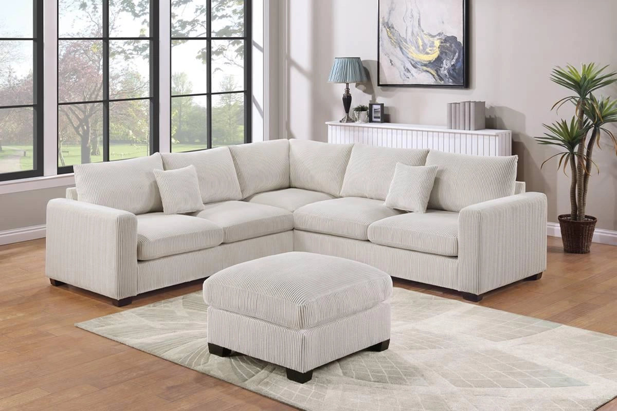 Haoind 4-Pcs Sectional in Ivory