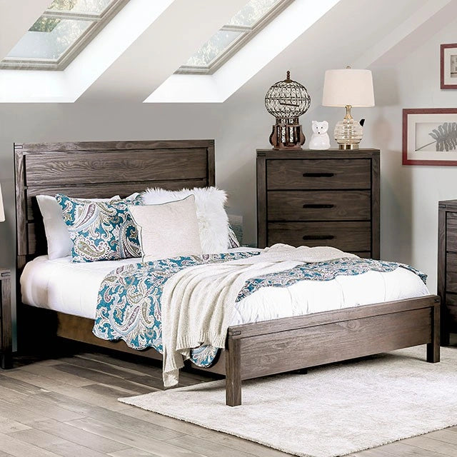 Rexburg Wire-Brushed Rustic Brown E.King & Full Bed