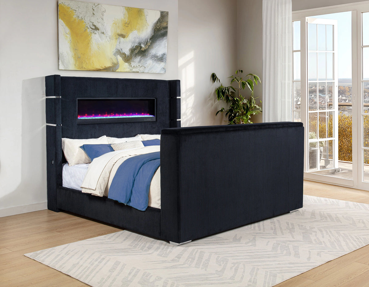 Tisdall Wingback TV Bed with Flame Visualizer
