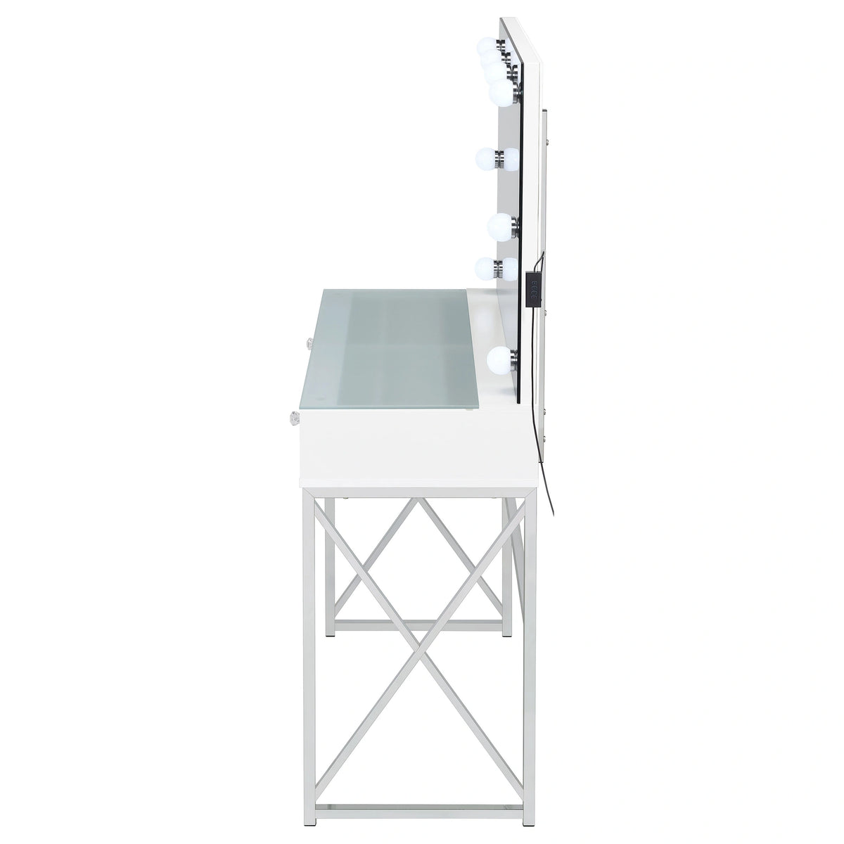 Eliza Makeup Vanity Table with LED Mirror and Stool