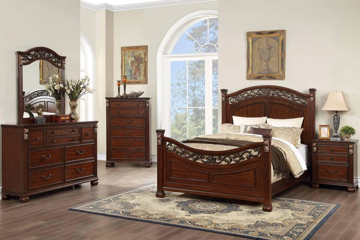 Mcraft Eastern King Bed in Dark Cherry