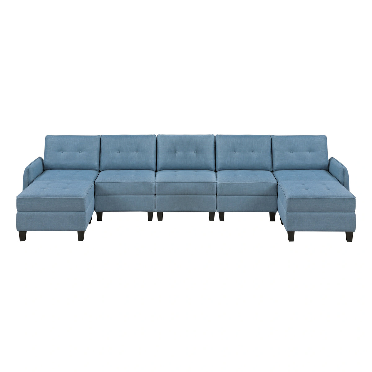 Garren-(7)7-Piece Sectional with Storage and Two Ottomans image
