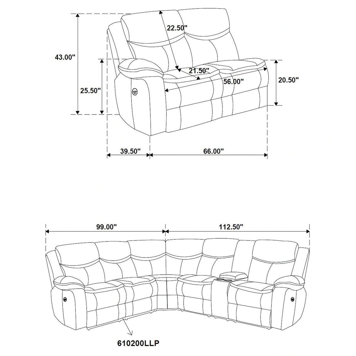 Sycamore Power Reclining Sectional Sofa