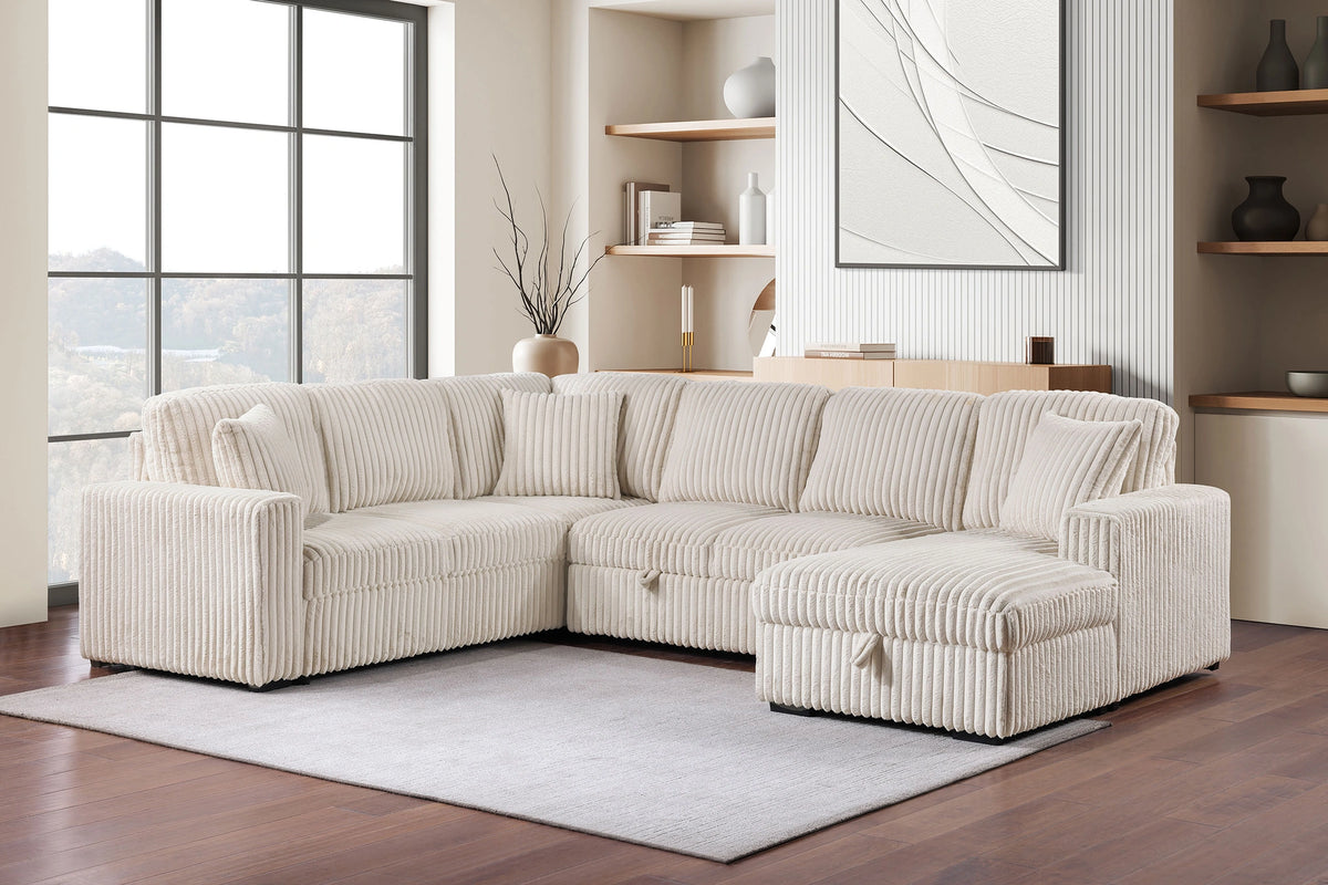 Devonshire Pull-Out Sleeper Sectional Sofa