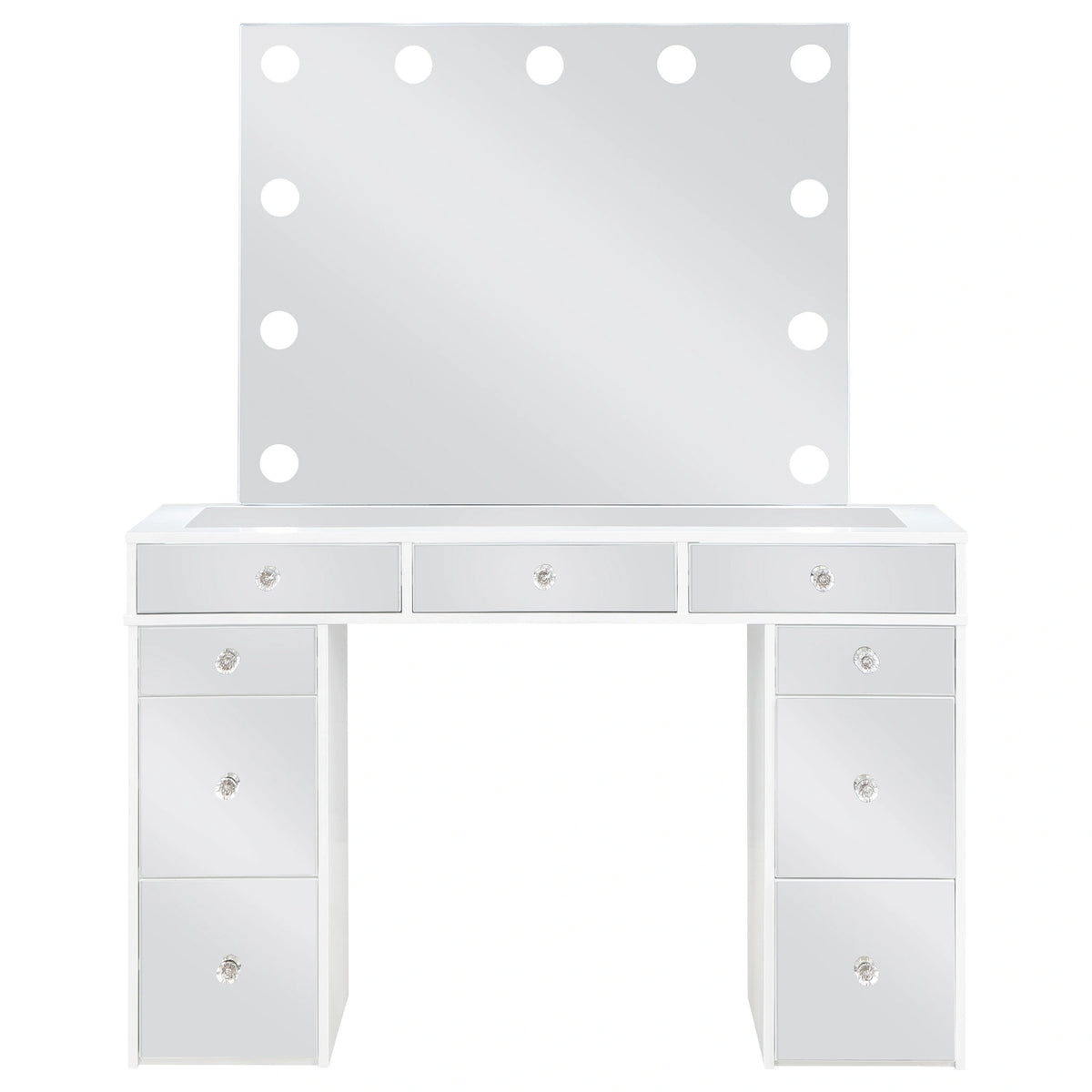 Regina Makeup Vanity Table with LED Mirror and Stool Set