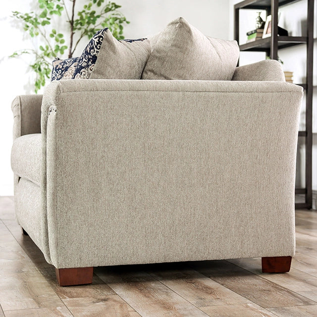 BELSIZE Loveseat Grey, Beige, & Choclate