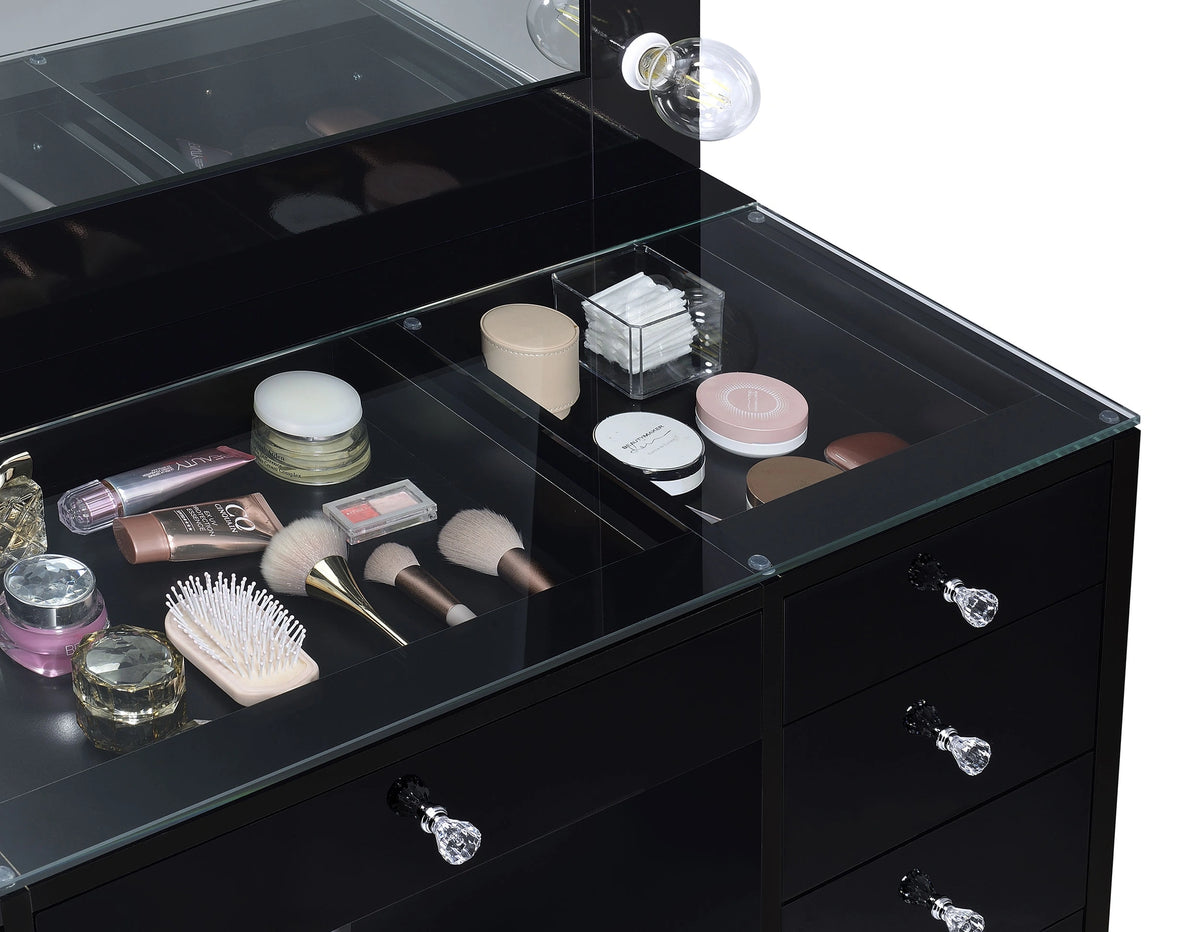 Acena Makeup Vanity Table with LED Mirror Set