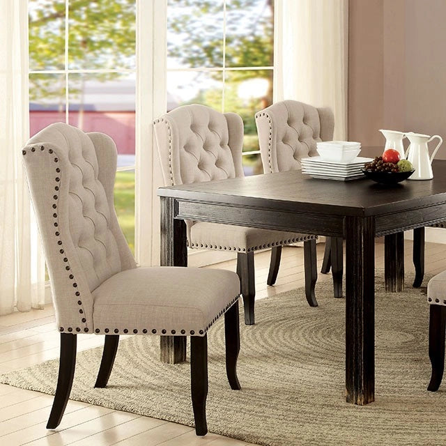 Sania 6 Pc Dining Table Set with Bench Rustic