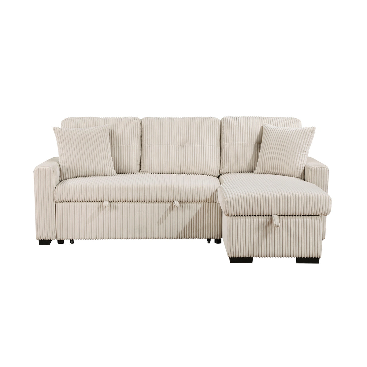 Rhett-(3)3-Piece Reversible Sectional with Pull-out Bed and Hidden Storage image