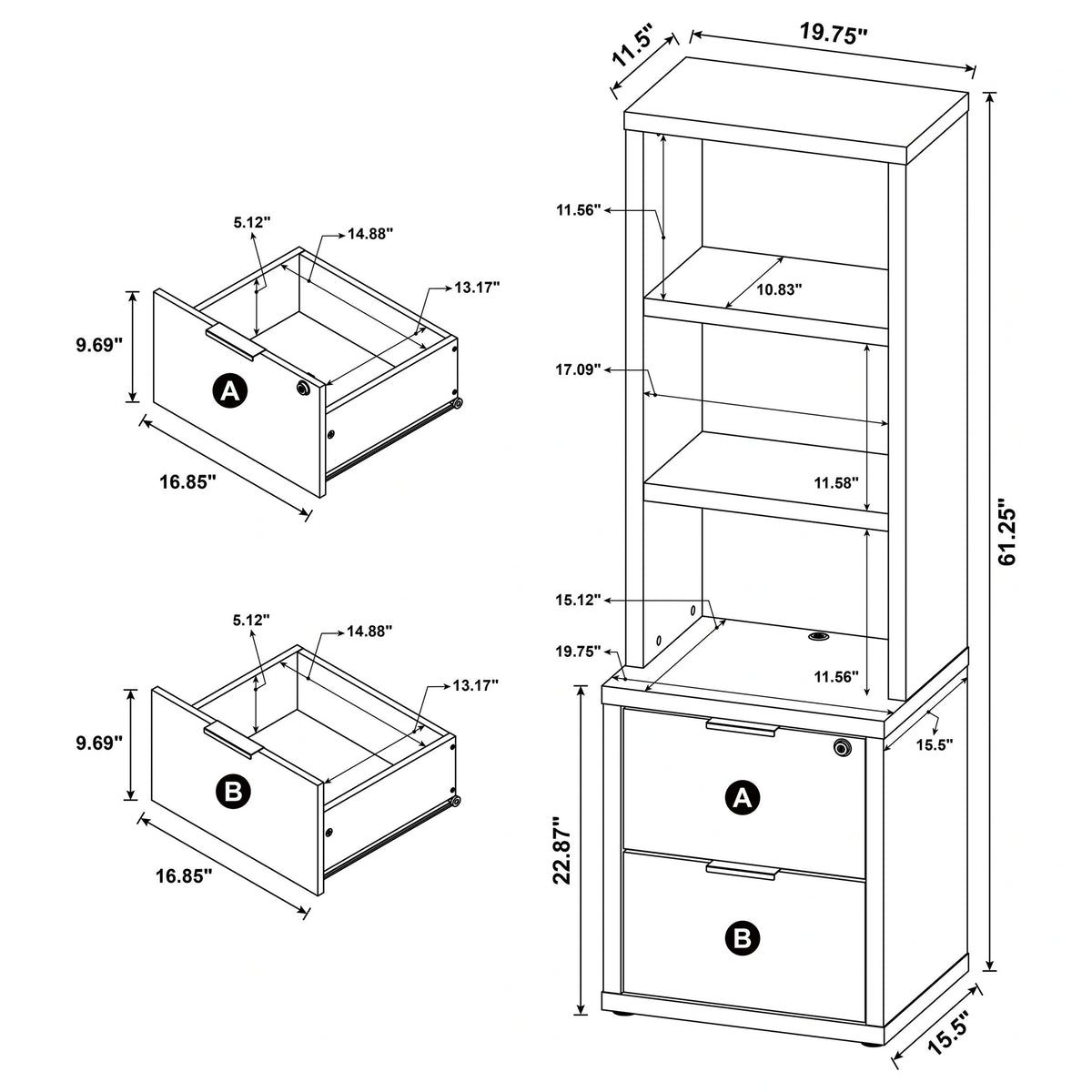 Westpark Bookcase Set
