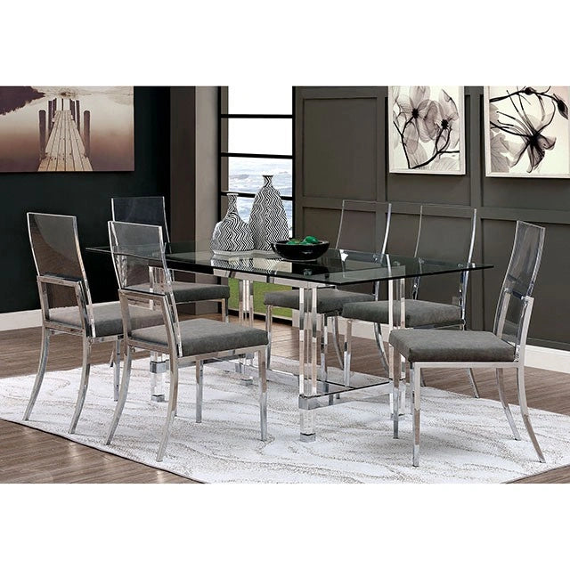 Casper 7 Pc Dining Table Set Chrome