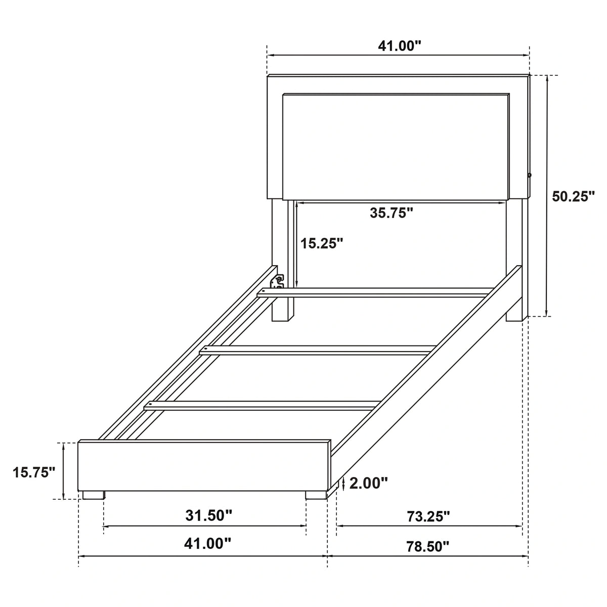 Marceline Panel Bed with LED Lighting