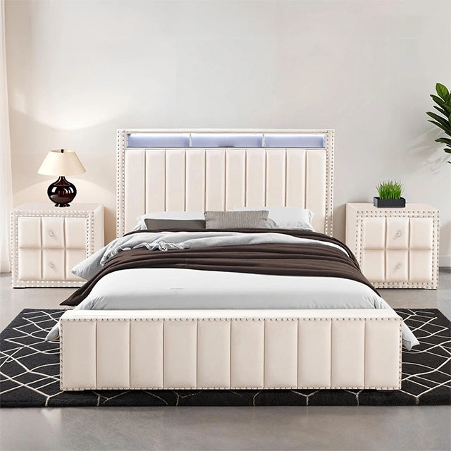 Farese Queen Bed w/ 2 Nightstands