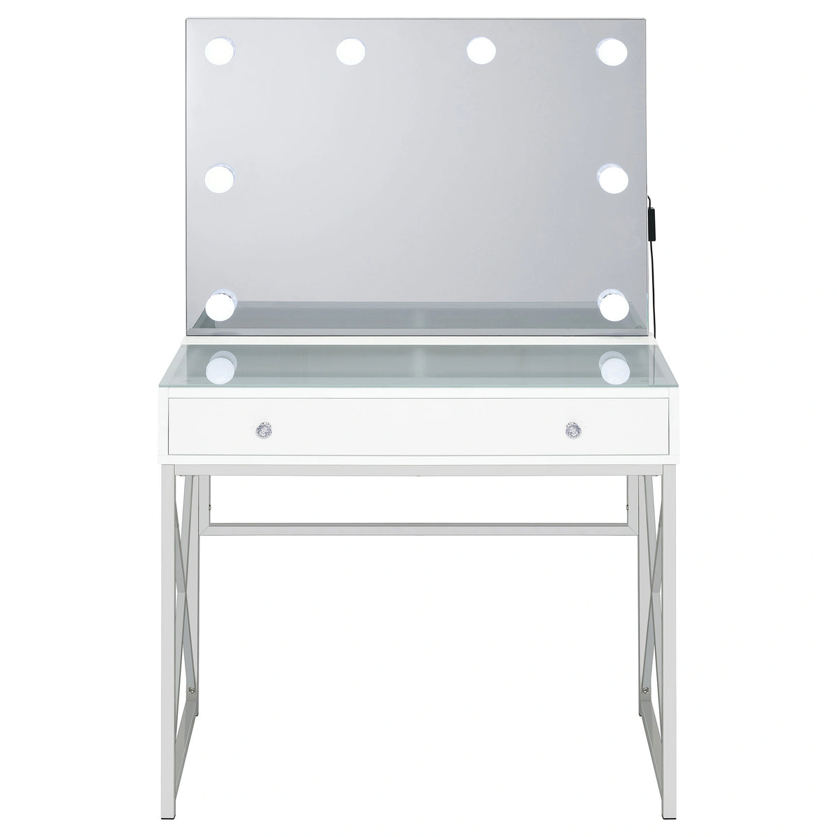Eliza Makeup Vanity Table with LED Mirror and Stool