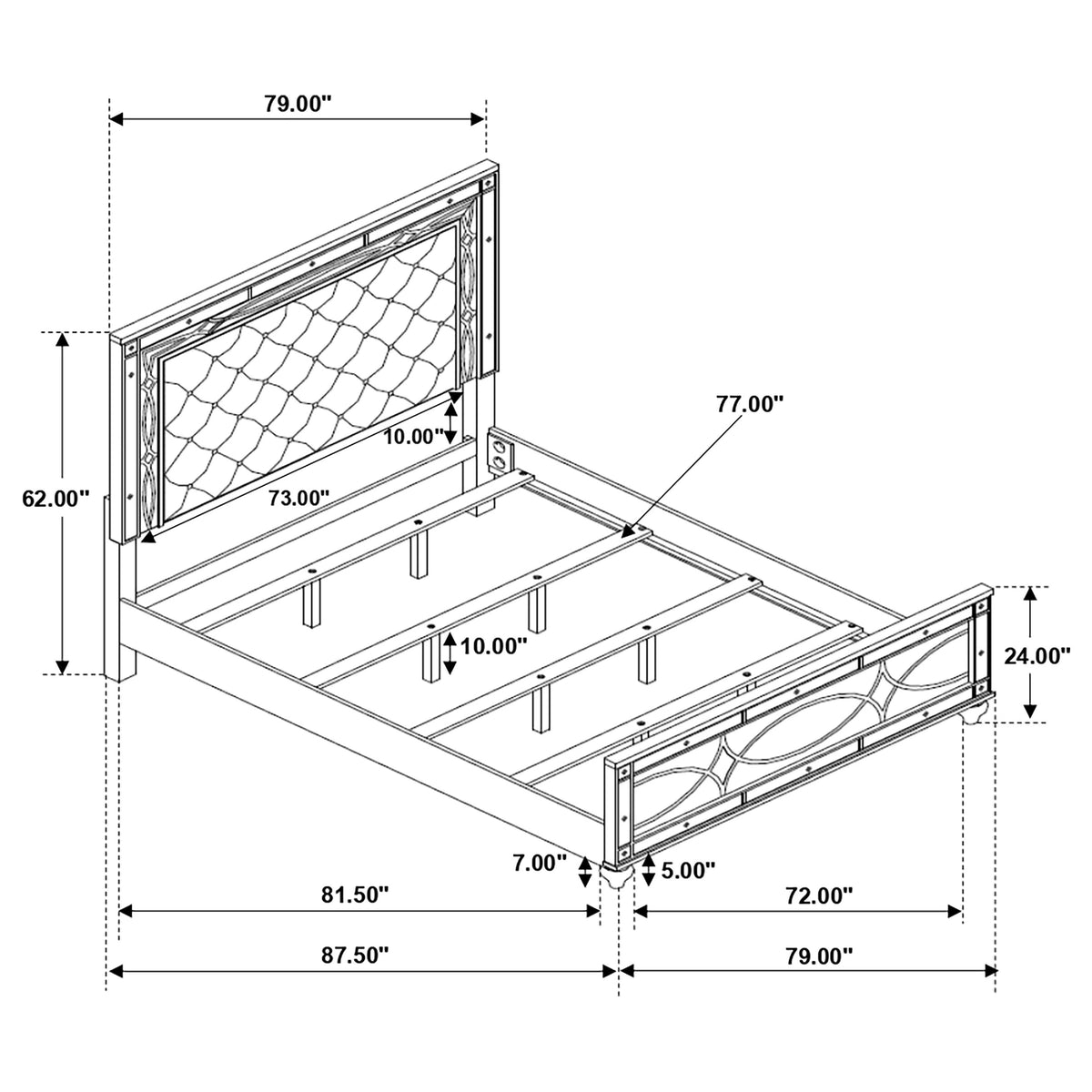 Gunnison Panel Bed with LED Lighting