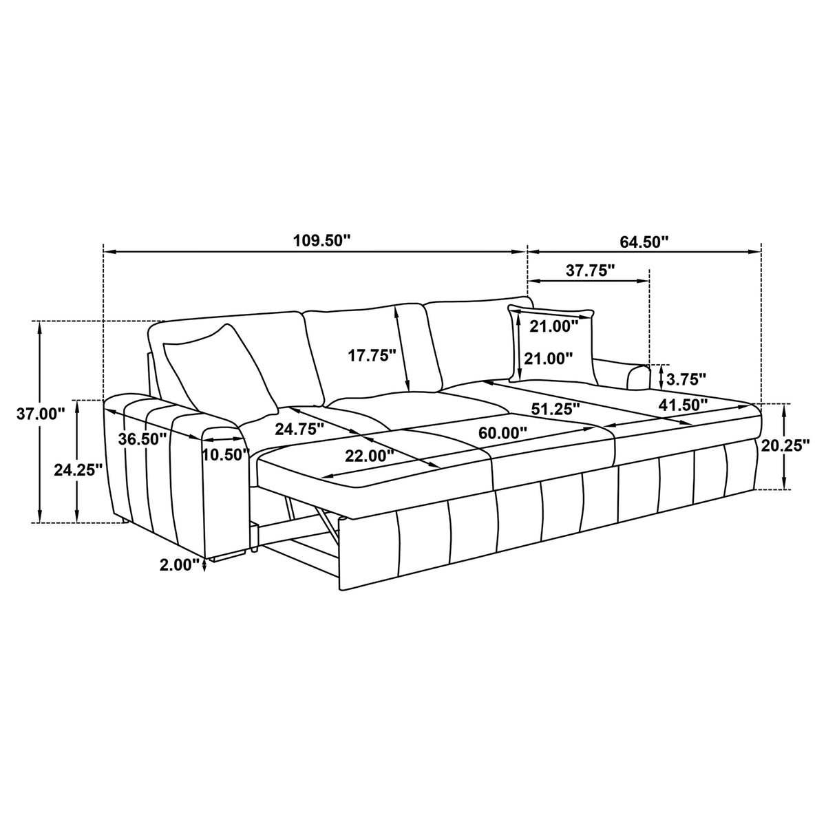 Pastrana Upholstered Sleeper Sectional Sofa