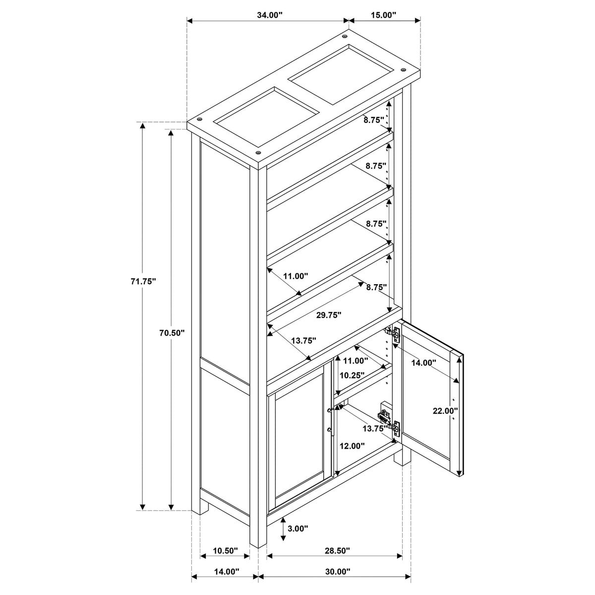 Vermes Cabinet Bookcase