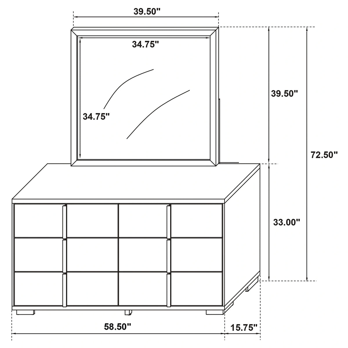 Marceline Dresser with Mirror