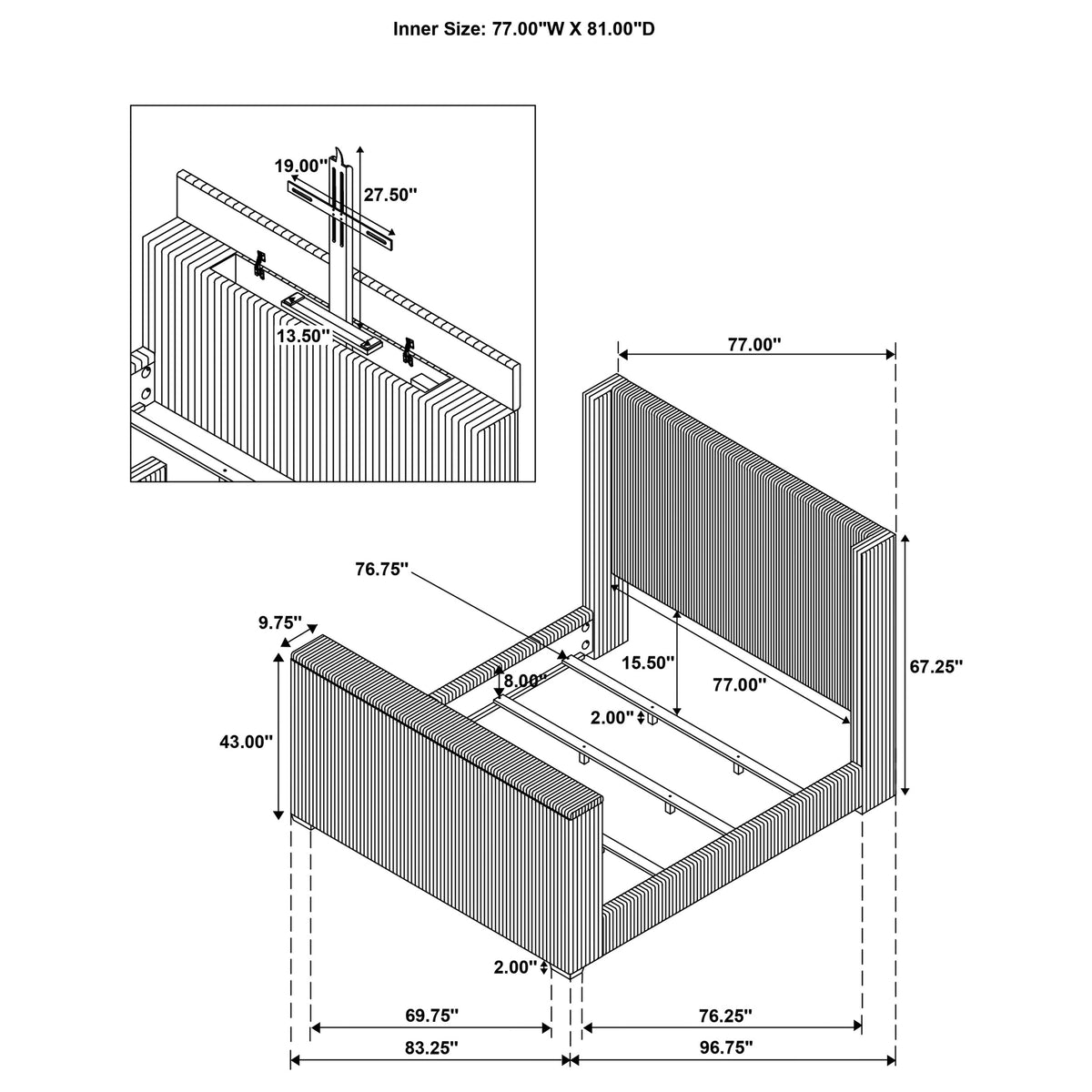 Centergrove Wingback TV Bed