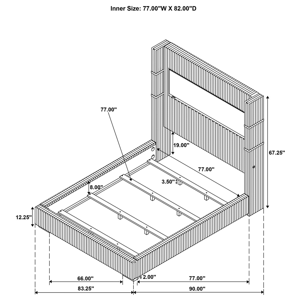 Tisdall Wingback Bed with Flame Visualizer