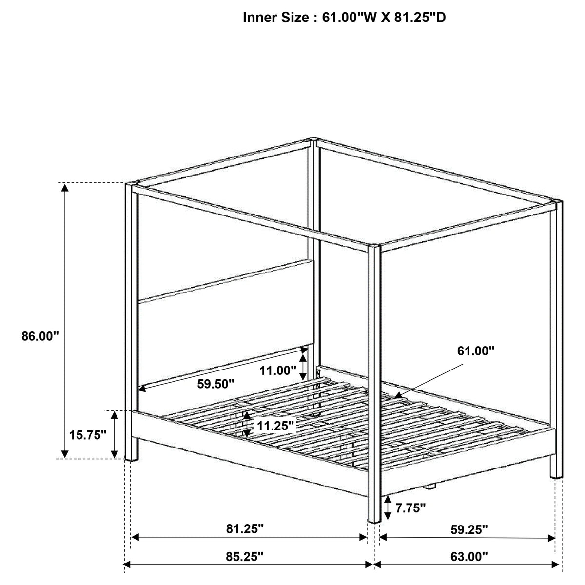 Monroe Canopy Panel Platform Bed