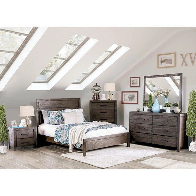 Rexburg Wire-Brushed Rustic Brown E.King & Full Bed
