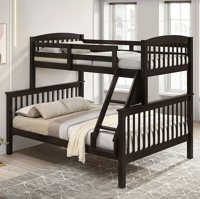 Brookings Twin/Full Bunk Bed White, Brown & Black