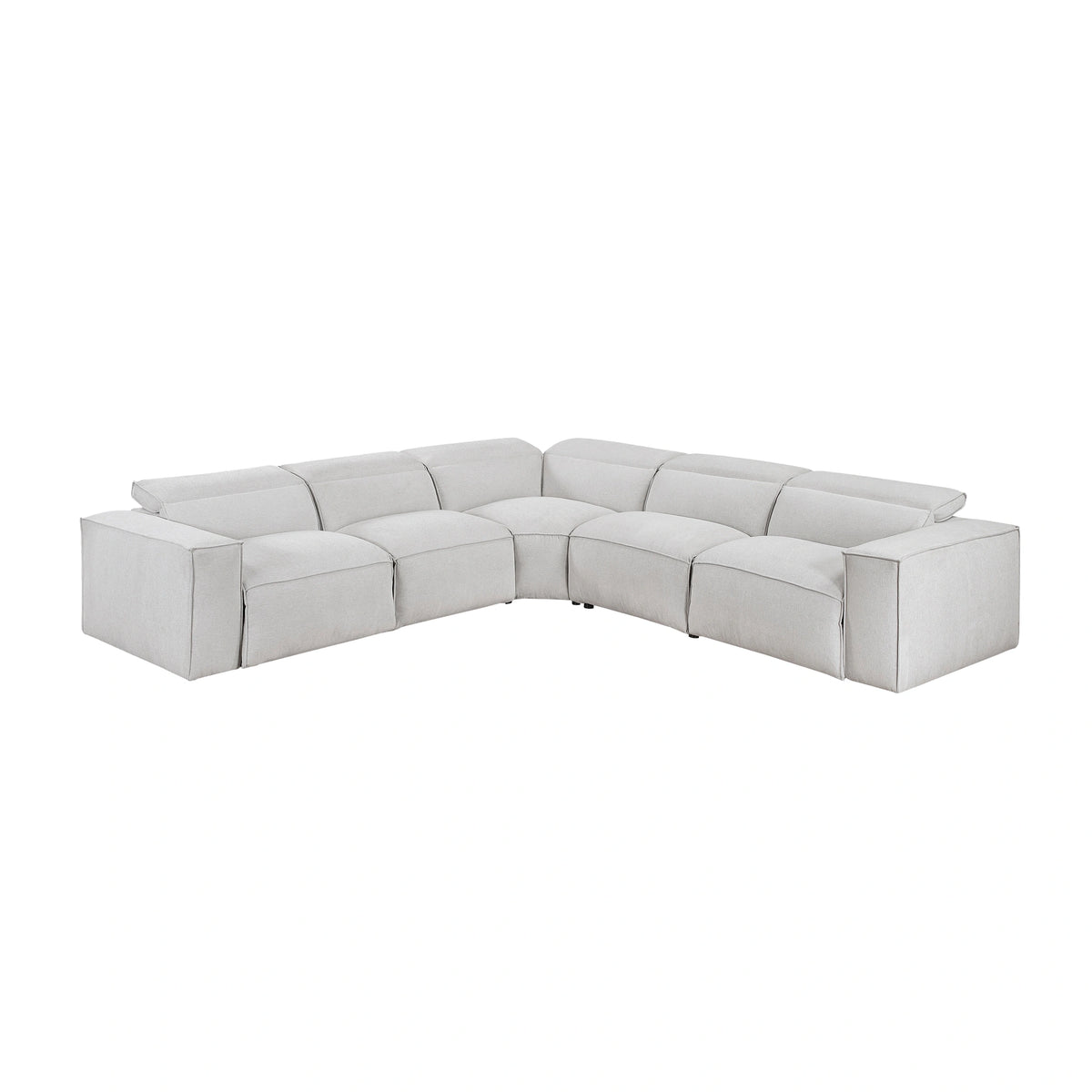Phoebe-(5)5-Piece Modular Power Reclining Sectional with Power Headrests image