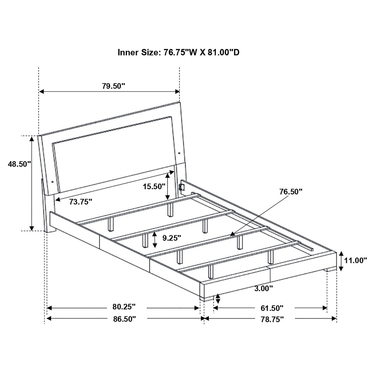 Felicity Panel Bed with LED Lighting