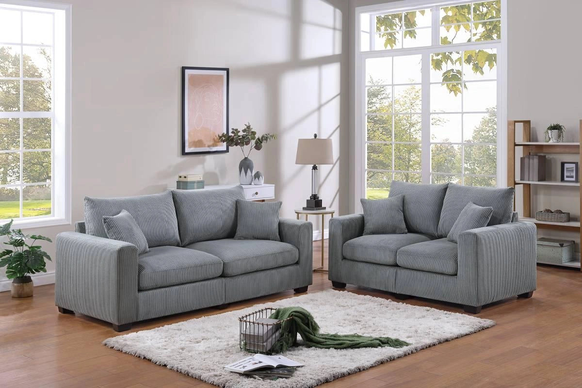 Haoind 2-Pcs Sofa Set in Fog