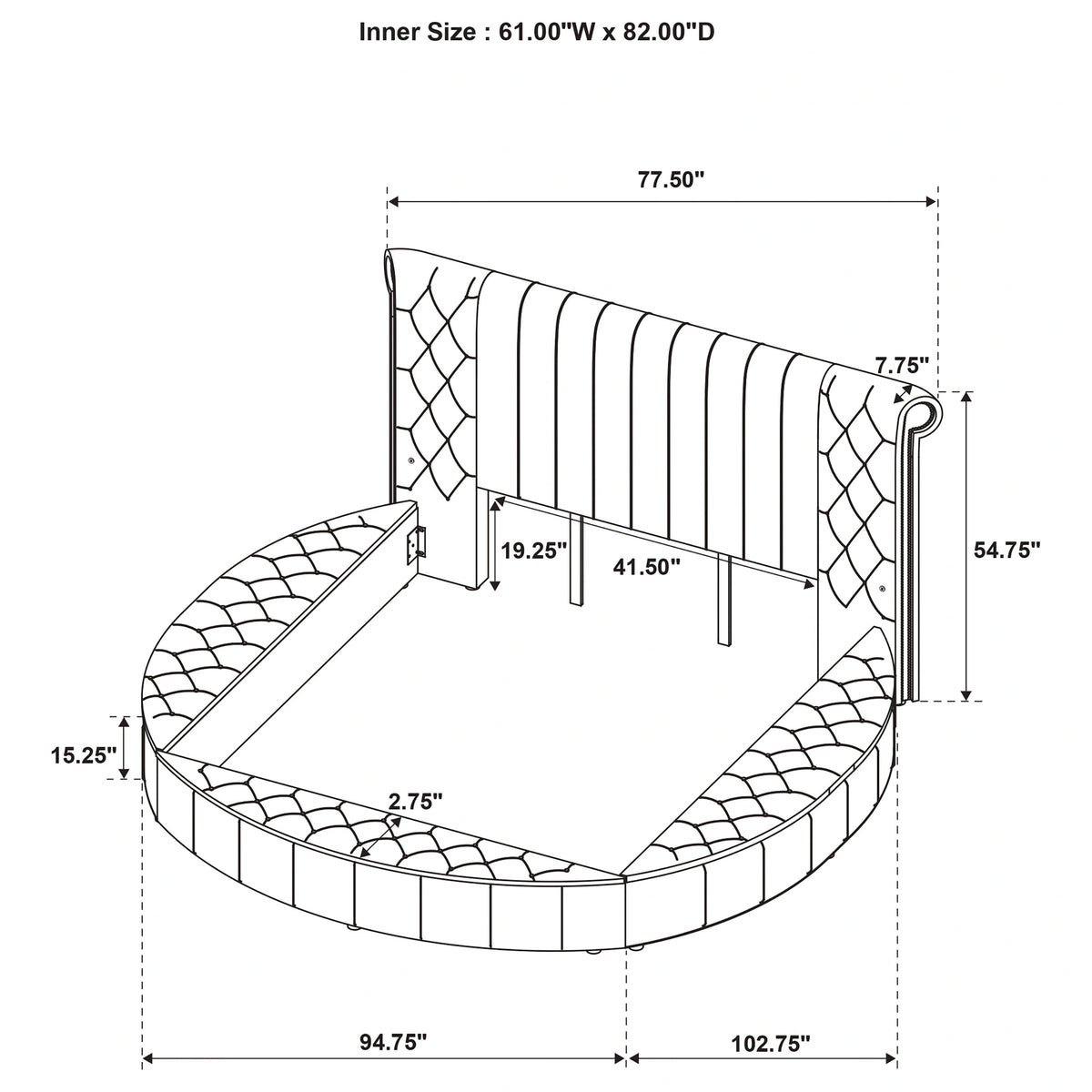 Sonya Panel Floor Storage Bed