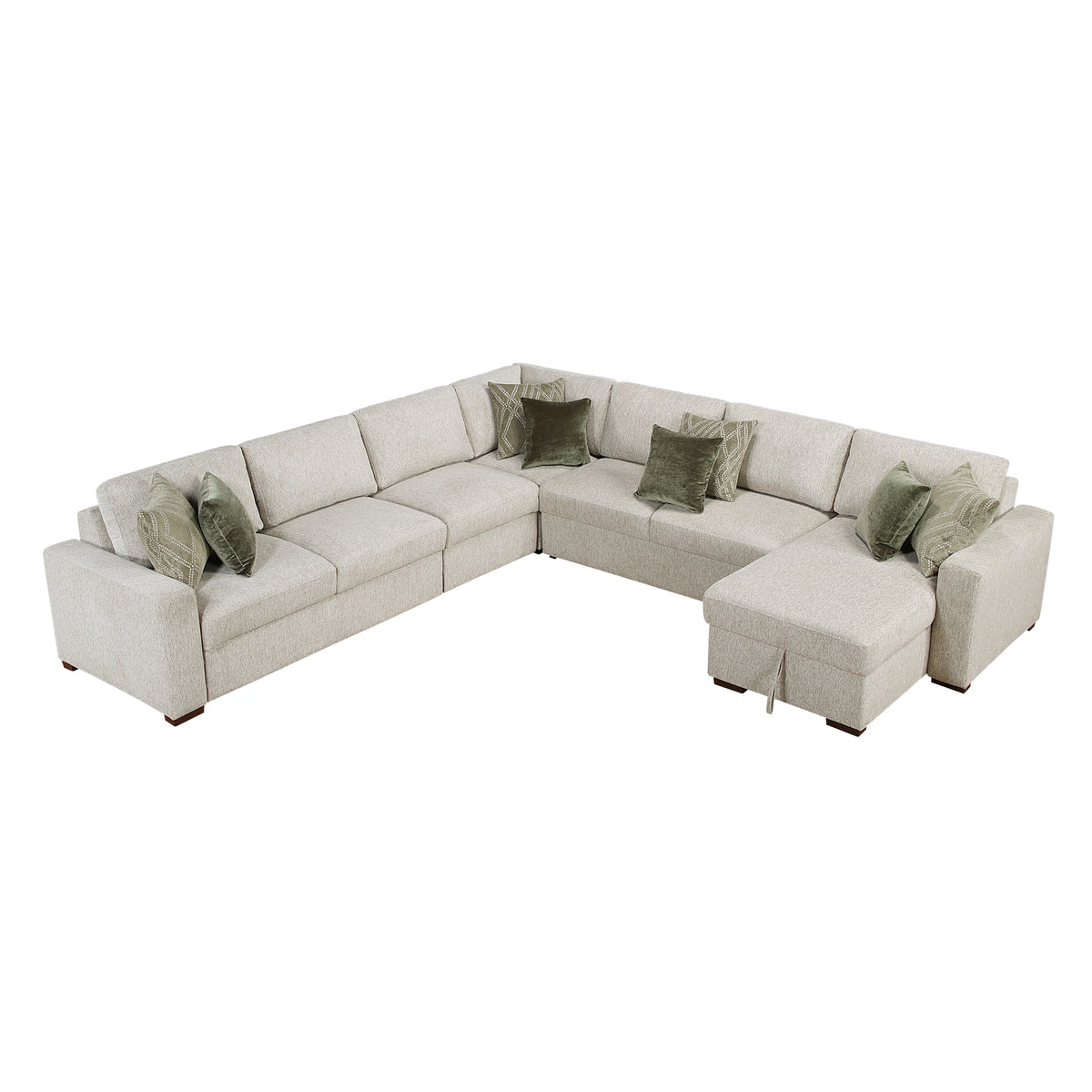 Isla-(6)5-Piece Sectional with Convertible and Reversible Chaise, Hidden Storage, Click Motion Back image
