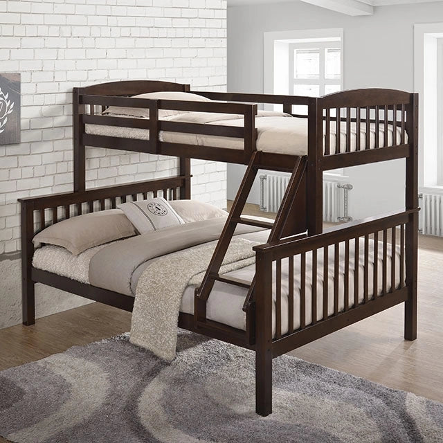 Brookings Twin/Full Bunk Bed White, Brown & Black