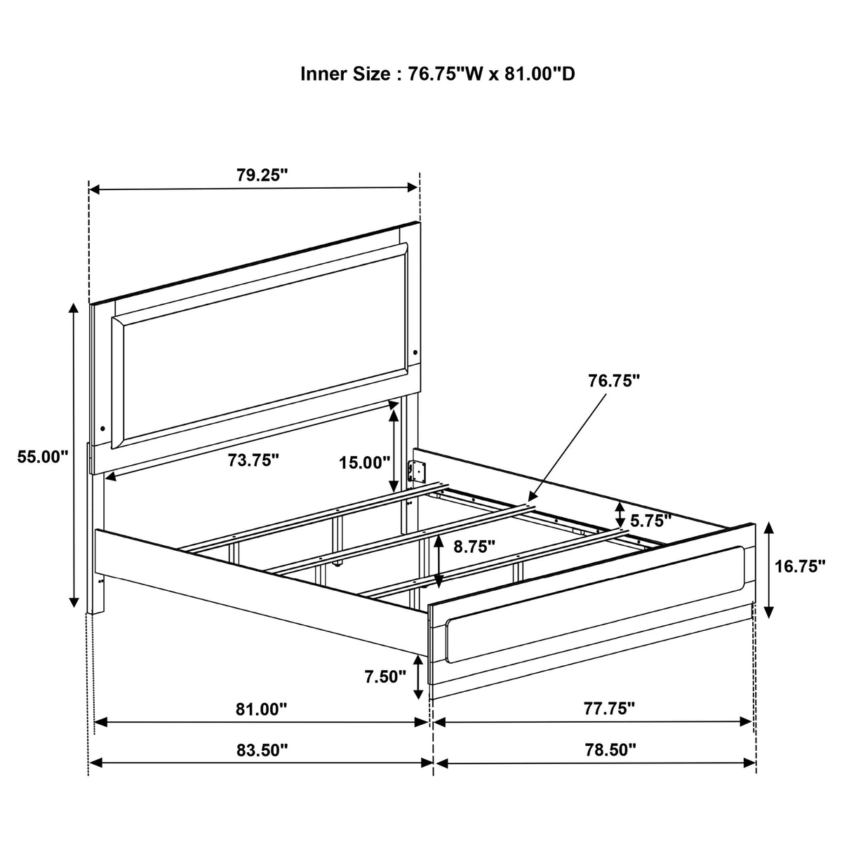 Caraway Panel Bed with LED Lighting