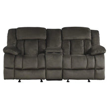 Load image into Gallery viewer, Laurelton Double Glider Reclining Loveseat w/ Center Console in Chocolate 9636-2