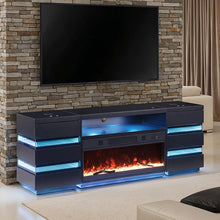 Cargar imagen en el visor de la galería, Terni TV Stand w/ Fireplace &amp; 2 Side Tables