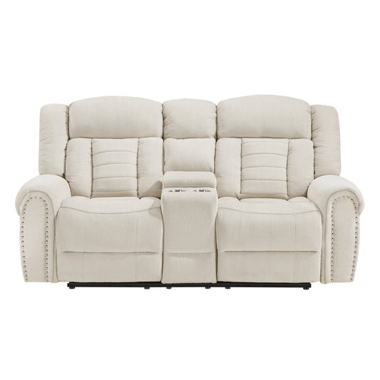Nutmeg-Double Reclining Love Seat with Center Console image