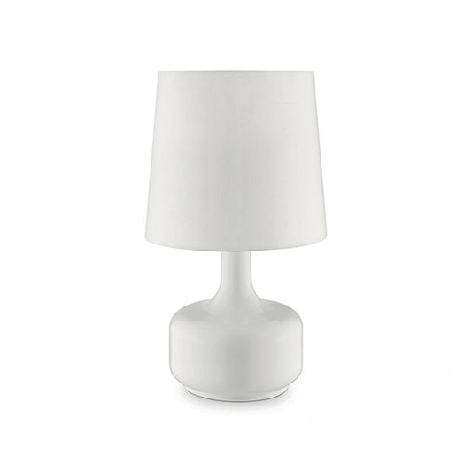 Farah White 17"H Glossy White Table Lamp