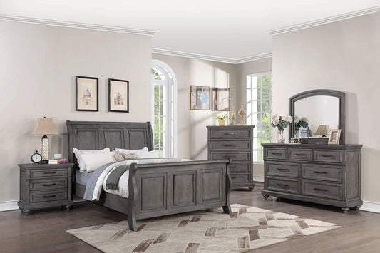 Mcraft Eastern King Bed in Antique Gray Oak