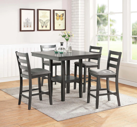 Minyou 5-Pcs Counter Height Set in Grey