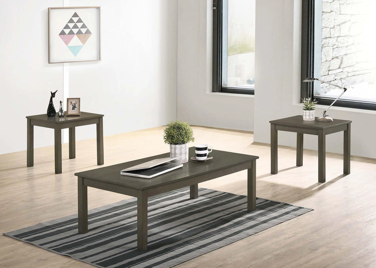 Liihfd 3-Pcs Coffee Table Set in Dark Grey