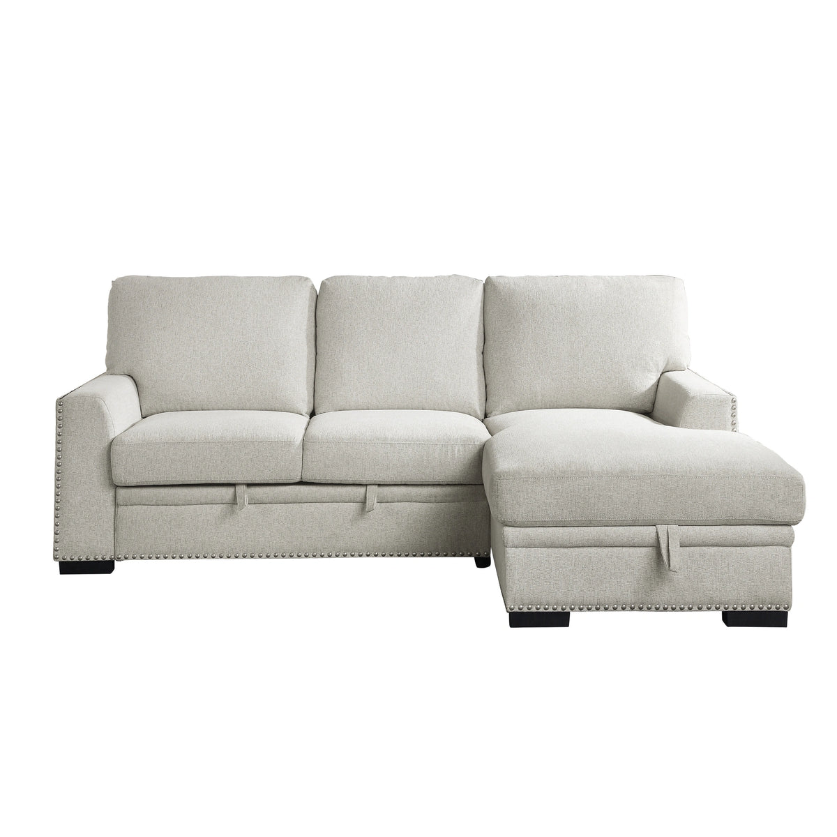 Morelia-(2)2-Piece Sectional with Pull-out Bed and Right Chaise with Hidden Storage image