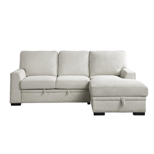 Morelia-(2)2-Piece Sectional with Pull-out Bed and Right Chaise with Hidden Storage image