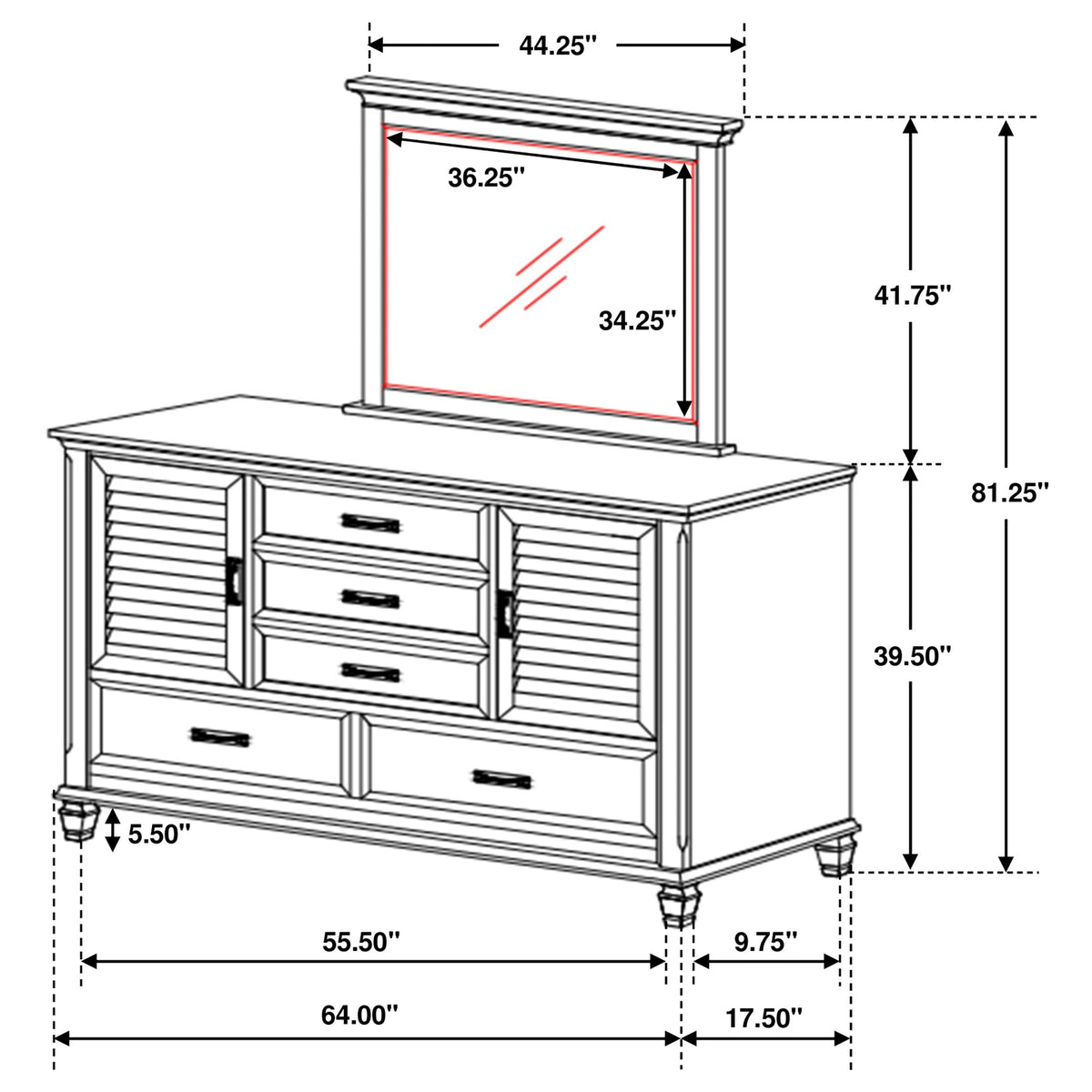 Franco Dresser with Mirror