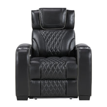 Cargar imagen en el visor de la galería, Apex-Power Reclining Chair with Power Headrest, Storage Arms with Cup Holders, Air Massage and Heat, LED Lighting and Charging Ports image