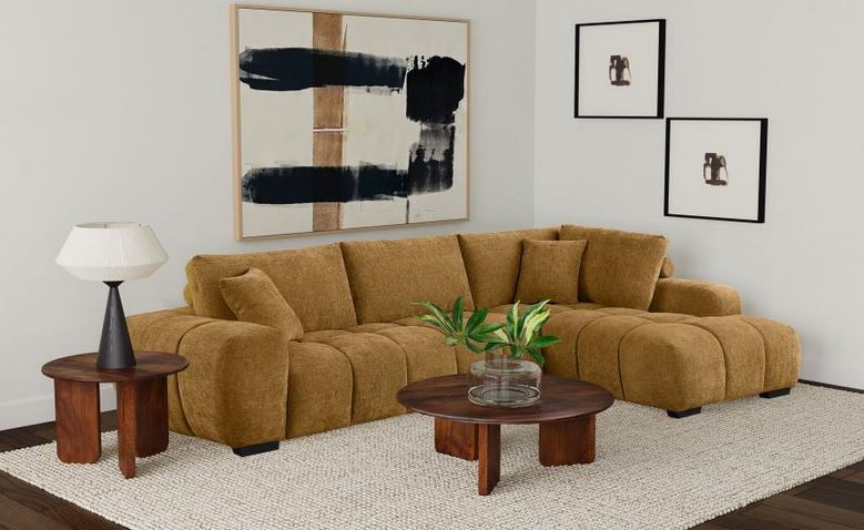 COA503985 - Upholstered Chaise Sectional Sofa Amber