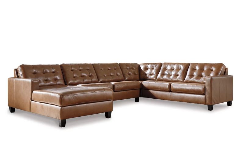 ASH11102 - 4 Piece Leather Sectional with Chaise