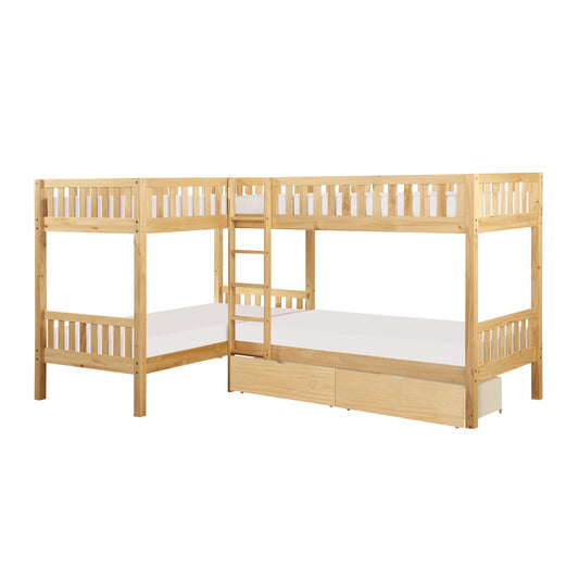 Bartly-(4) Corner Bunk Bed with Storage Boxes image